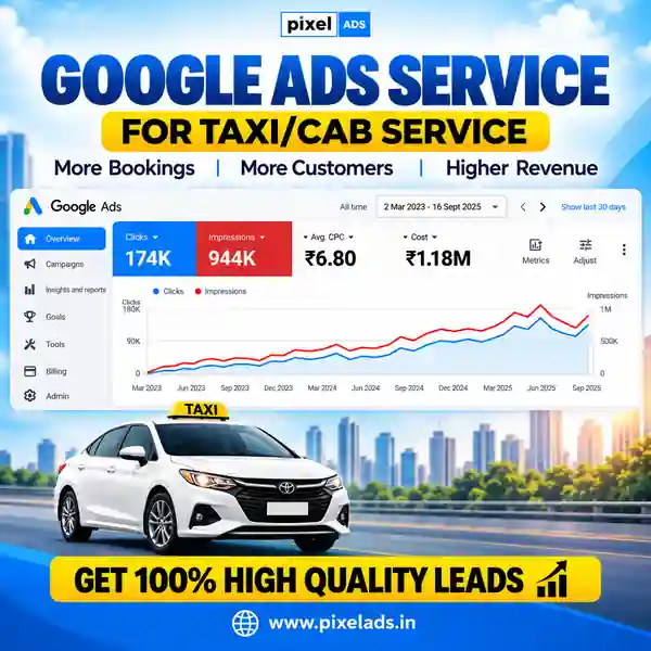 Google Ads campaign performance for cab and taxi businesses
